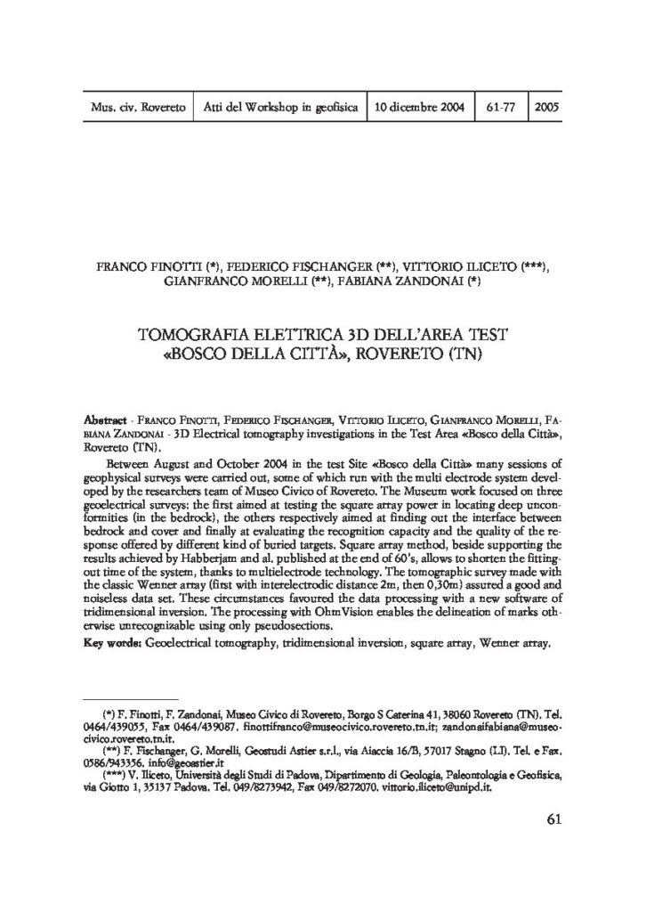 Tomografia 3D Bosco della Città